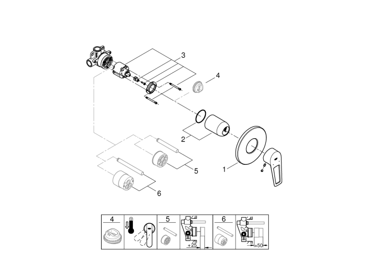 Однорычажный смеситель для душа Grohe BauLoop New (29042001)