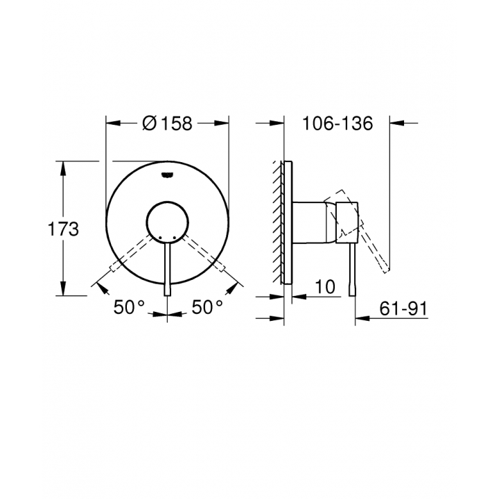 Однорычажный смеситель Grohe Essence на 1 выход (24057DL1) Бронза матовая