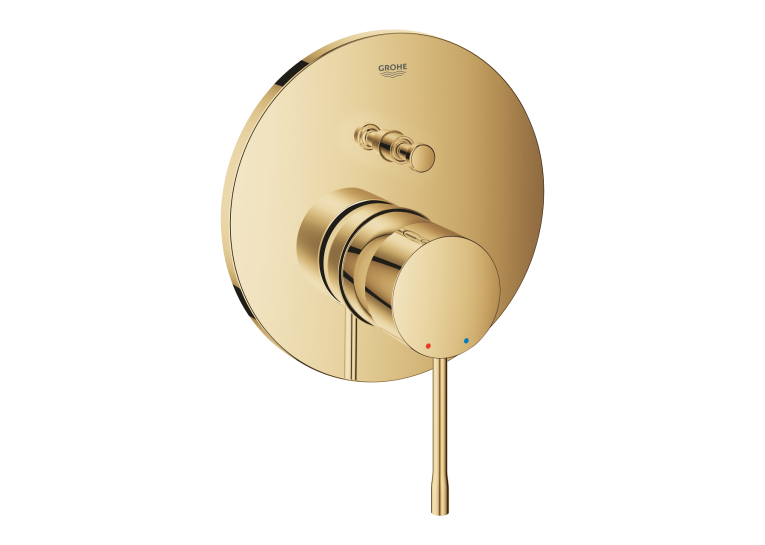 Одноважільний змішувач Grohe Essence на 2 виходи (24167GL1) Золото