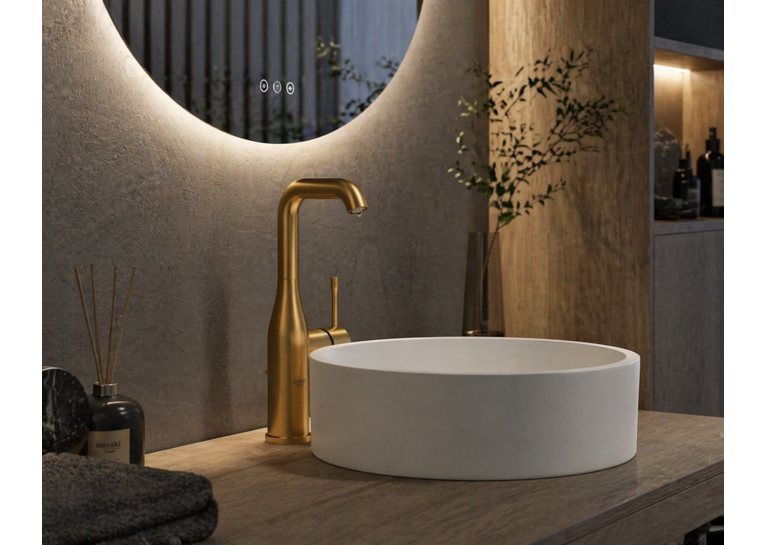 Одноважільний змішувач для раковини Grohe Essence L-Size (24174GN1) Золото матове