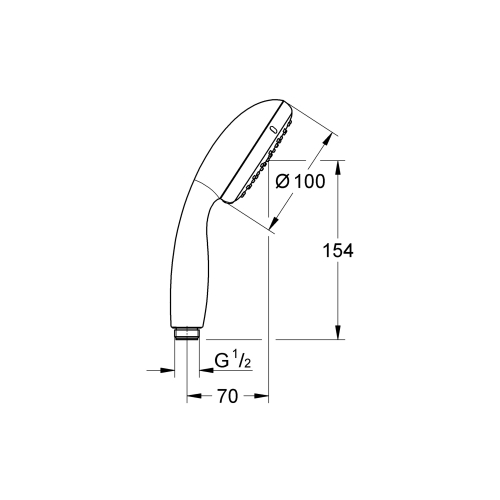 Ручний душ Grohe QuickFix Vitalio Go 100 2 режими струменю (26542000)
