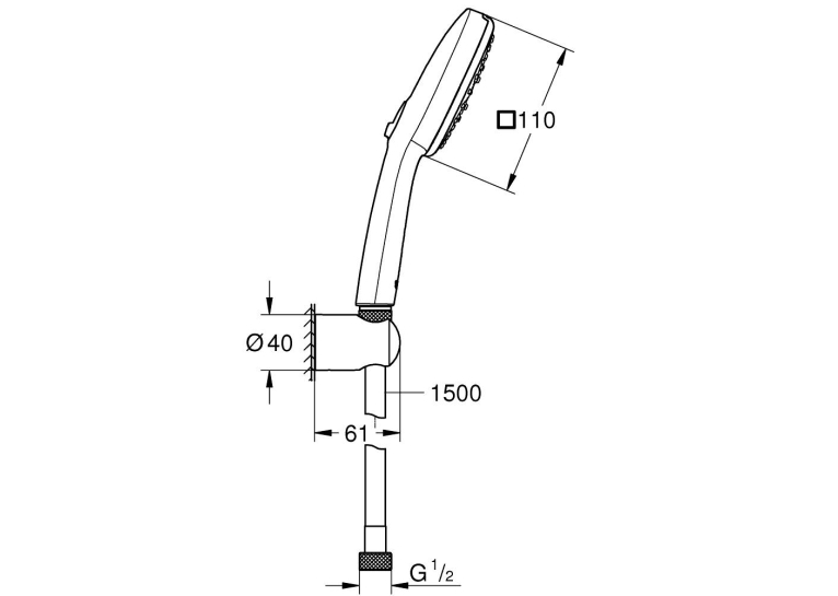 Душовий набір Grohe Tempesta Cube 110 3 режими струменю (27588003)