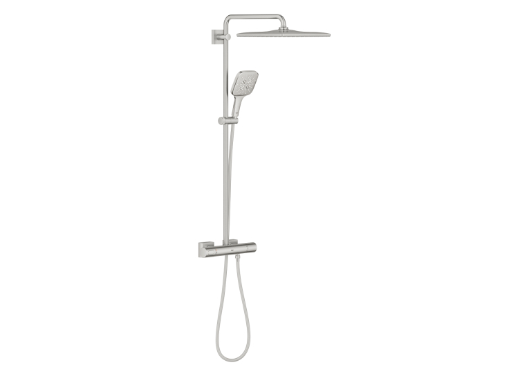 Душевая система с термостатом для настенного монтажа Grohe Rainshower Smartactive 310 (26837DC0) Сталь