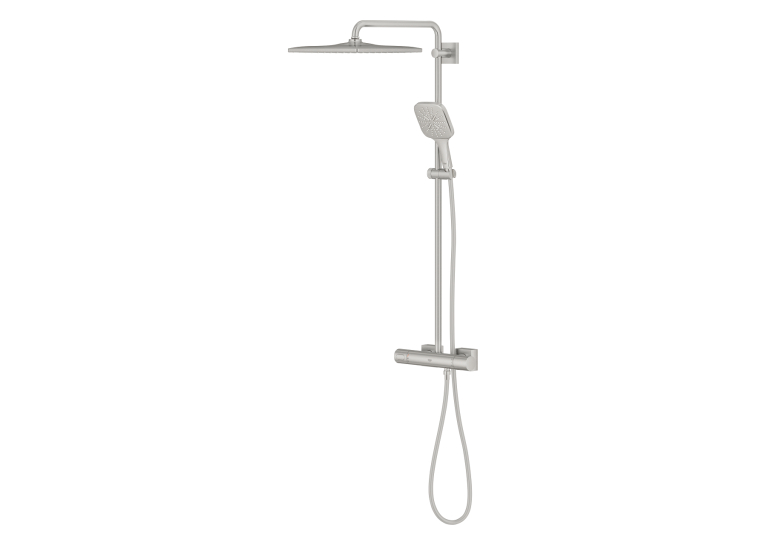 Душевая система с термостатом для настенного монтажа Grohe Rainshower Smartactive 310 (26837DC0) Сталь