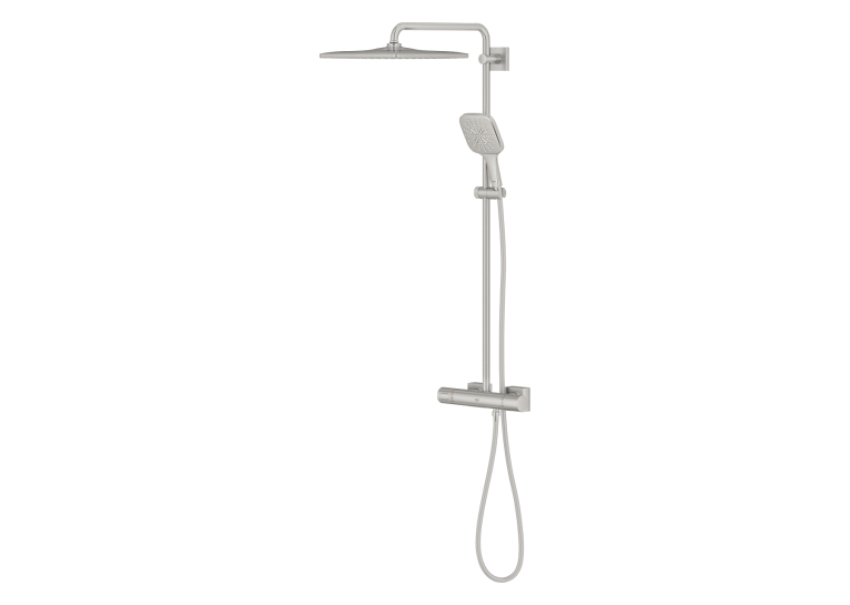 Душова система з термостатом для настінного монтажу Grohe Rainshower Smartactive 310 (26837DC0) Сталь