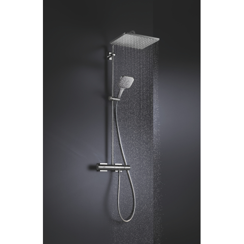 Душевая система с термостатом для настенного монтажа Grohe Rainshower Smartactive 310 (26837DC0) Сталь