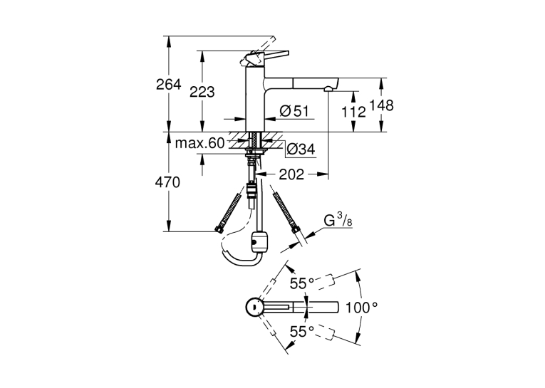 Одноважільний змішувач для мийки Grohe Concetto (31129001)