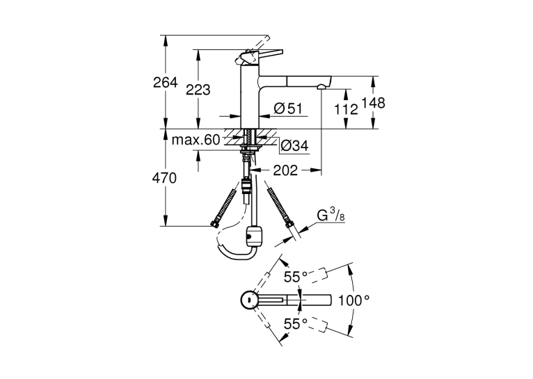 Одноважільний змішувач для мийки Grohe Concetto (31129001)
