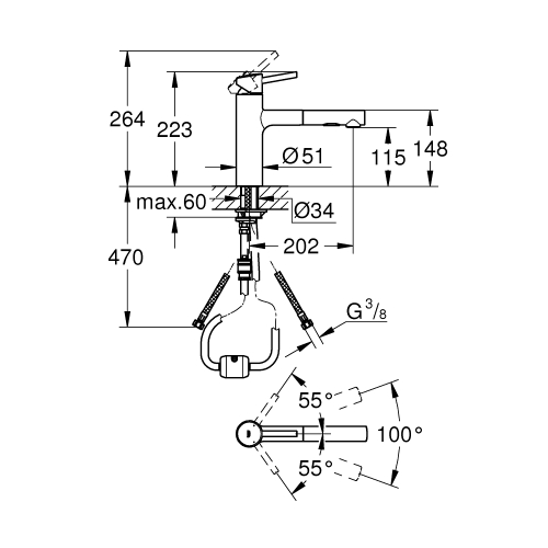 Однорычажный смеситель для мойки Grohe Concetto (30273001)