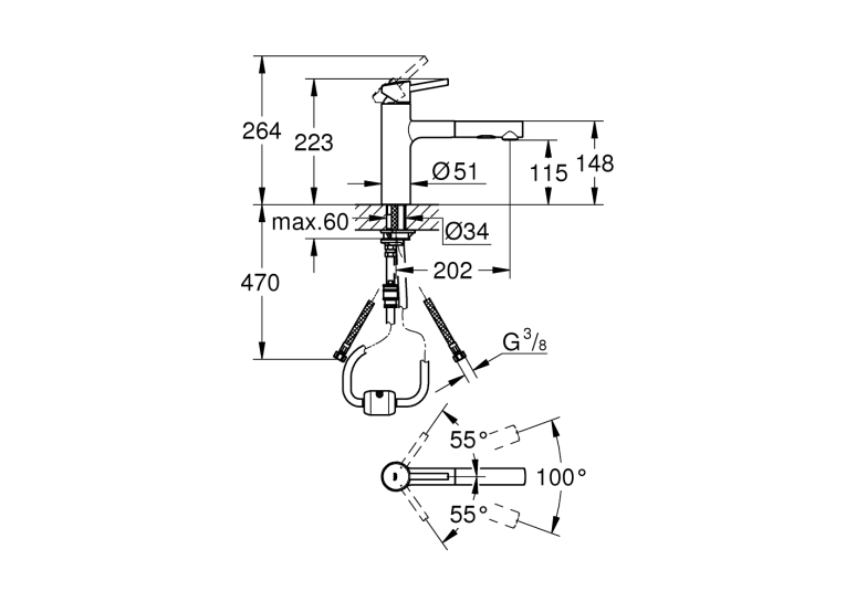 Одноважільний змішувач для мийки Grohe Concetto (30273001)