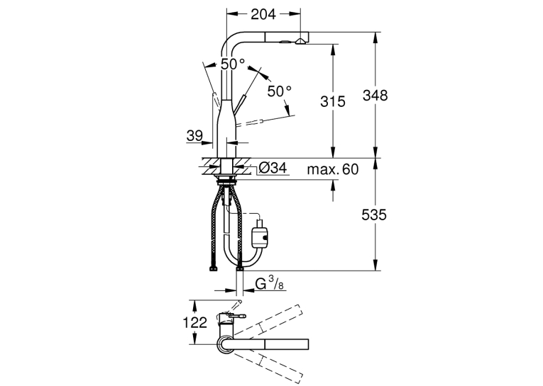 Одноважільний змішувач для мийки Grohe Essence (30270DC0)
