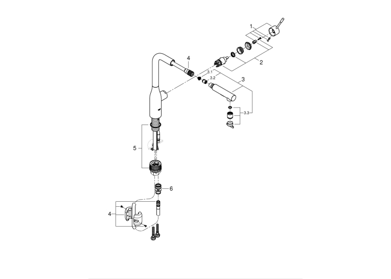 Одноважільний змішувач для мийки Grohe Essence (30270DC0)