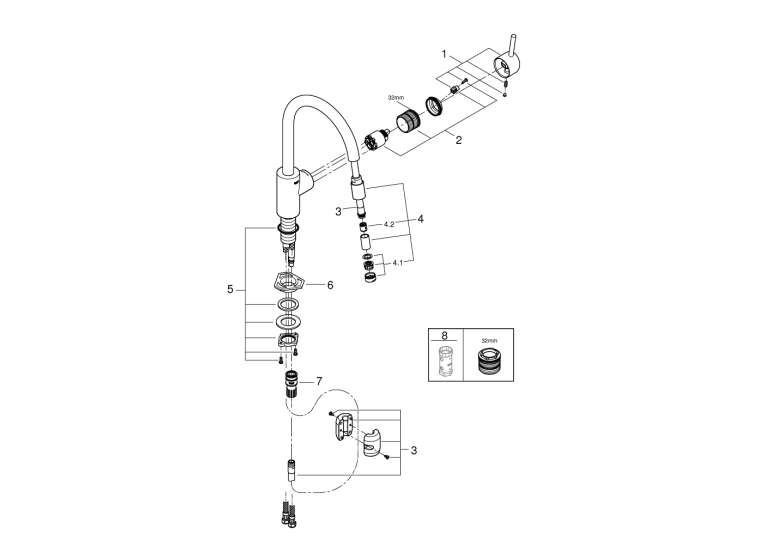 Одноважільний змішувач для мийки Grohe Concetto (32663003)