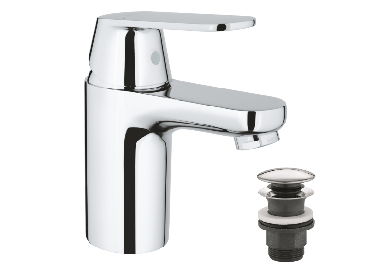 Однорычажный смеситель для раковины Grohe Eurosmart Cosmopolitan S-Size нажимной донный клапан (23925000)