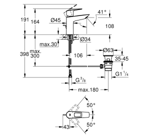 Одноважільний змішувач для раковини Grohe BauLoop New M-Size (23762001)