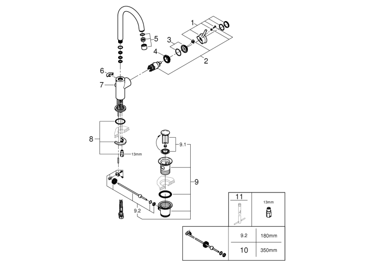 Одноважільний змішувач для раковини Grohe QuickFix Start Classic L-Size (23783000)