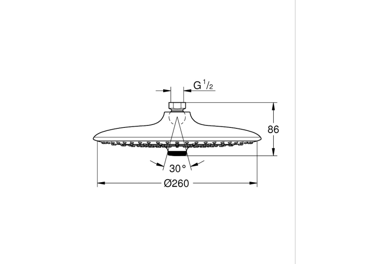Верхний душ Grohe QuickFix Vitalio Joy 260, 3 режима струи (26462000)