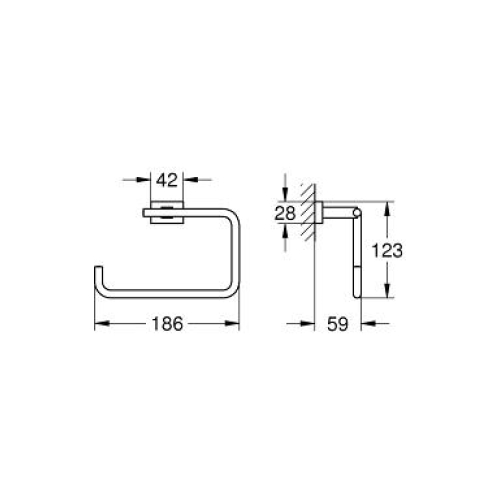 Держатель полотенца, кольцо Grohe Essentials Cube (40510001)