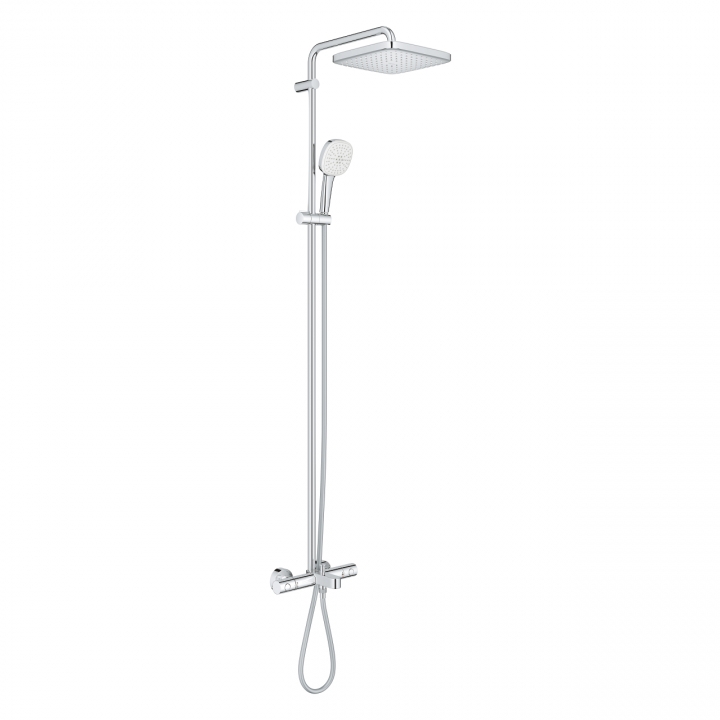 Душевая система настенного монтажу з термостатом для ванни Grohe Tempesta System 250 Cube (26691001)