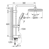 Душевая система Flex с переключателем настенного монтажа Grohe Tempesta System 250 Cube (269772431)