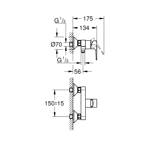 Одноважільний змішувач для душа Grohe BauLoop New (23633001)