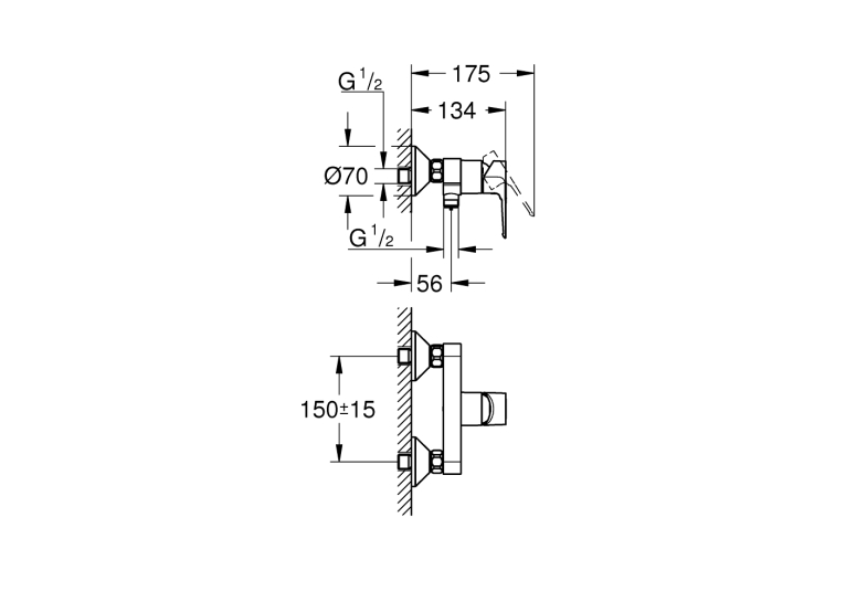 Одноважільний змішувач для душа Grohe BauLoop New (23633001)