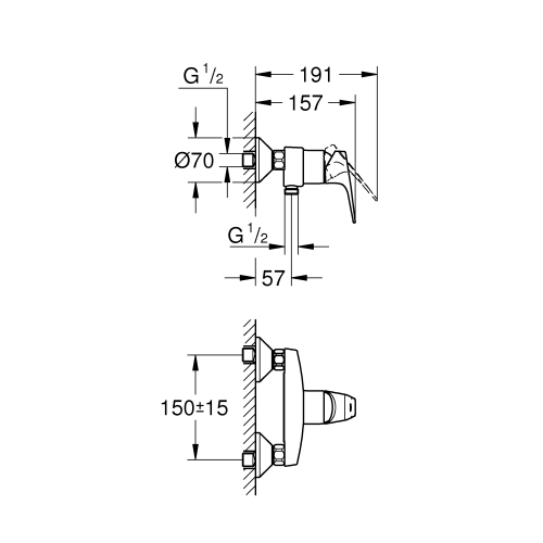 Одноважільний змішувач для душу Grohe Start Flow (23771000)