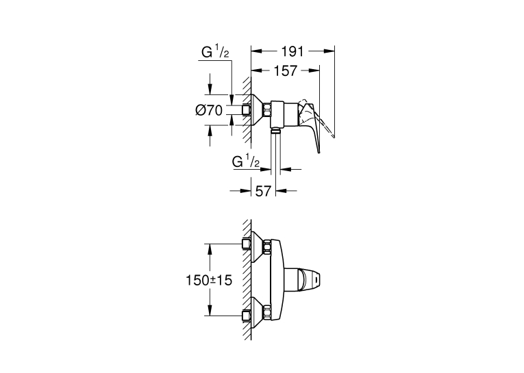 Одноважільний змішувач для душу Grohe Start Flow (23771000)