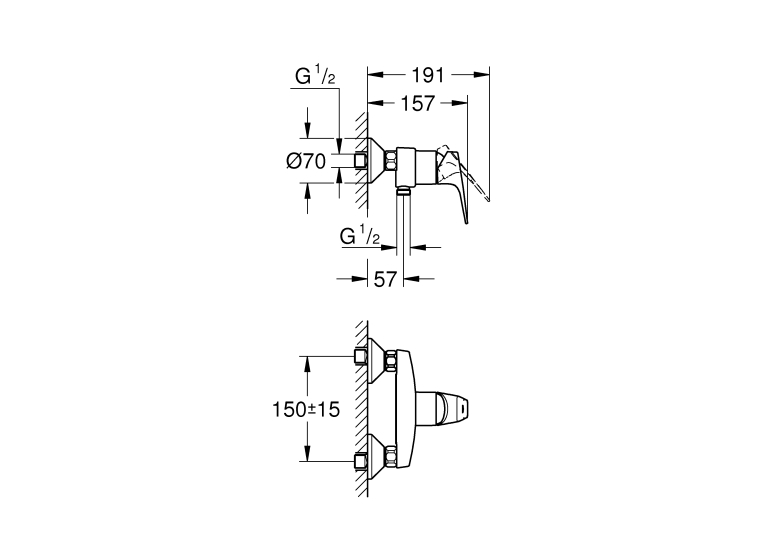 Одноважільний змішувач для душу Grohe Start Flow (23771000)