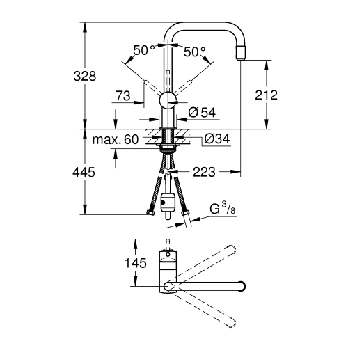 Однорычажный смеситель для мойки Grohe Minta (32067000)