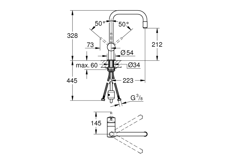 Одноважільний змішувач для мийки Grohe Minta (32067000)