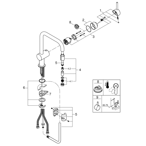 Однорычажный смеситель для мойки Grohe Minta (32067000)