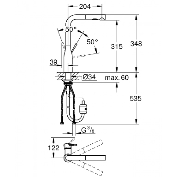 Одноважільний змішувач для мийки Grohe Essence (30270AL0)
