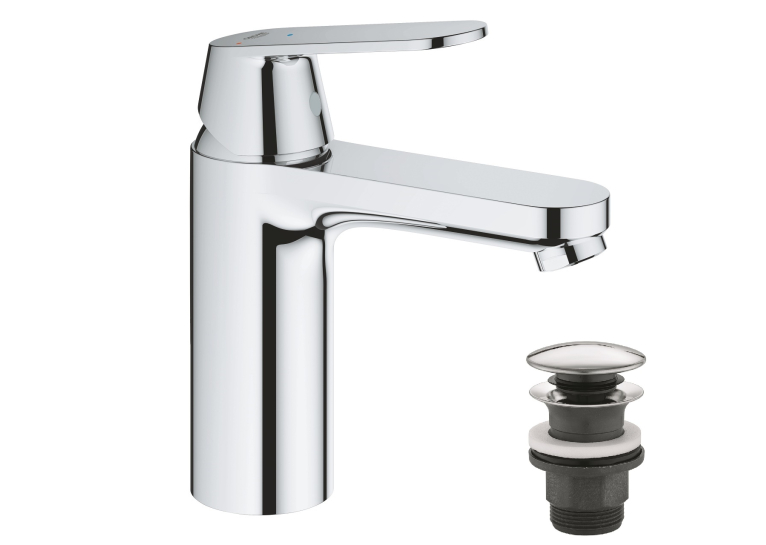 Одноважільний змішувач для раковини Grohe Eurosmart Cosmopolitan M-Size нажимний донний клапан (23928000)