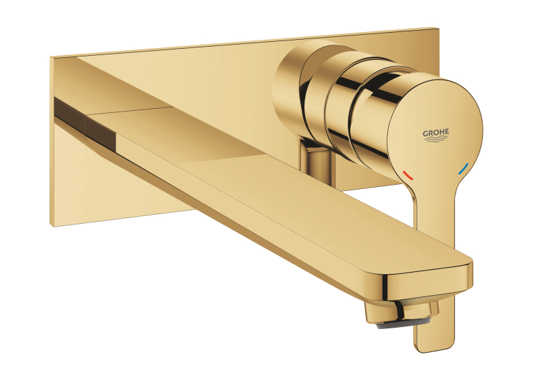 Смеситель для раковины Grohe Lineare на два отверстия L-Size (23444GL1) Золото