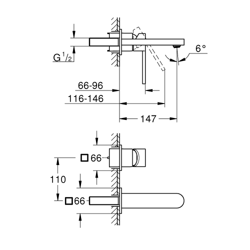 Смеситель для раковины Grohe Plus на 2 отверстия, M-Size (29303AL3) Графит матовый