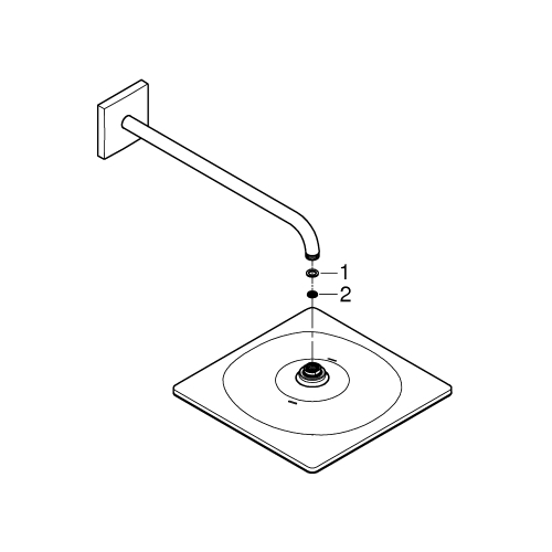 Верхний душ Grohe Rainshower 310 Mono Cube с душевым кронштейном 422 мм, 1 режим струи (26564000)
