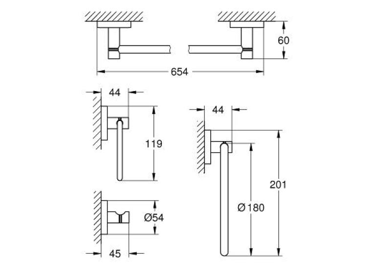 Набір аксесуарів Grohe Essentials 4 в 1 (40823001)