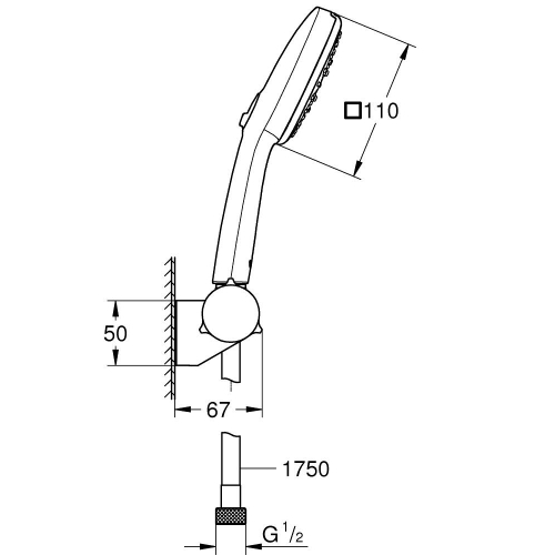 Душовий набір Grohe Tempesta Cube 110 3 режими струменю (27584003)