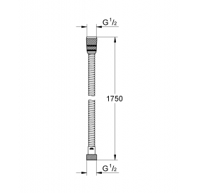 Металлический душевой шланг Grohe Rotaflex Metal Long-Life TwistStop 1750 (28025001)