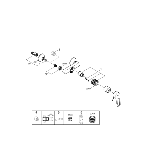 Одноважільний змішувач для душа Grohe BauLoop New (23634001)