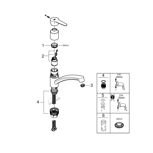 Однорычажный смеситель для мойки Grohe StartEco (31685000)