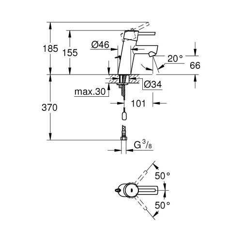 Однорычажный смеситель для раковины Grohe Concetto S-Size (3220610E)
