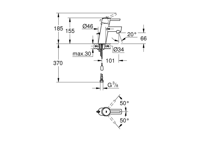 Однорычажный смеситель для раковины Grohe Concetto S-Size (3220610E)