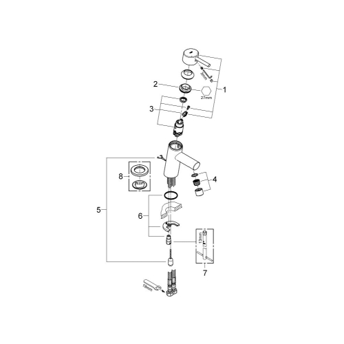 Однорычажный смеситель для раковины Grohe Concetto S-Size (3220610E)