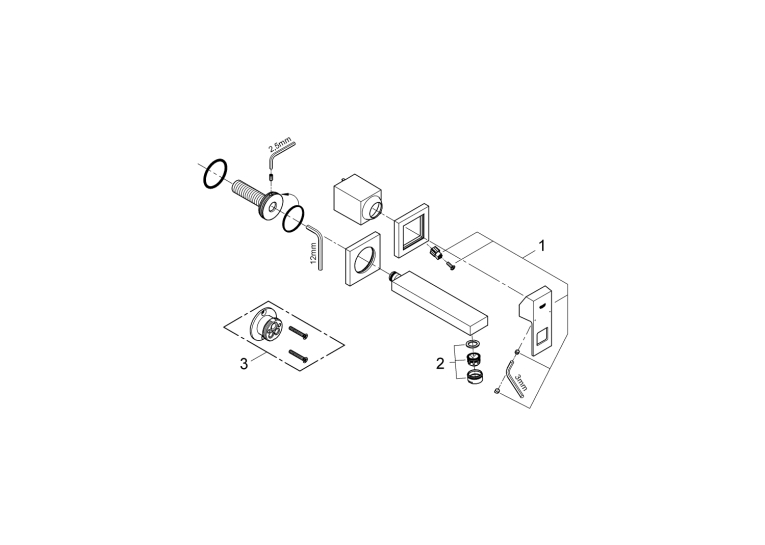 Змішувач для раковини Grohe Eurocube на 2 отвори S-Size (19895AL0) Графіт матовий