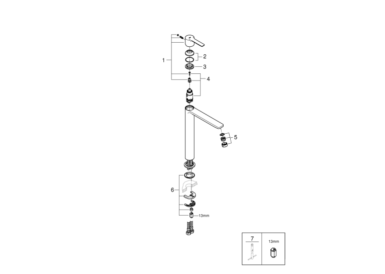 Одноважільний змішувач для раковини Grohe Lineare XL-Size (23405AL1)