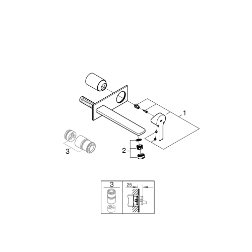 Смеситель для раковины Grohe Lineare на 2 отверстия L-Size (23444AL1) Графит матовый