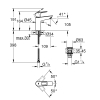 Однорычажный смеситель для раковины Grohe BauLoop New M-Size + нажимной донный клапан (23886001)