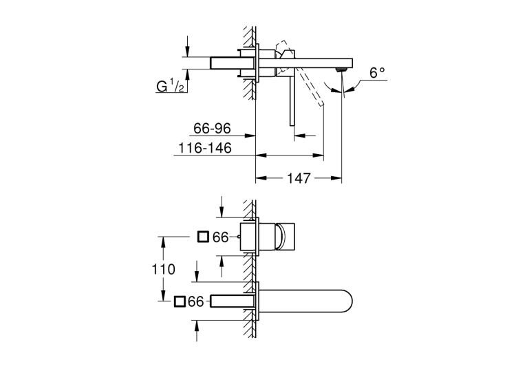 Змішувач для раковини Grohe Plus на 2 отвори, M-Size (29303DC3)